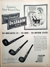 Dr Grabow Pipe Linkmans Print Ad Ephemera Wall Art Decor Vintage 1946 picture