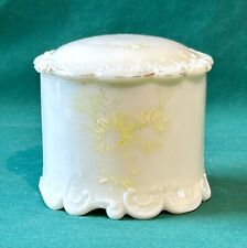 Dithridge Opaline Milk Glass Lidded Powder Jar Trinket Box Antique Victorian picture