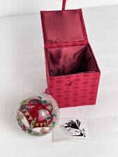 Inside Art Reverse Painted Glass Christmas Ornament Red Bells Design Chase Int'l picture