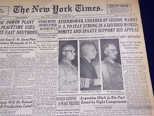 1947 AUG 30 NEW YORK TIMES - EISENHOWER CHEERED, NIMITZ & SPAATZ - NT 1421 picture