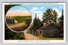 Copper Harbor MI-Michigan, Stockade And Old Barracks, Antique, Vintage Postcard picture