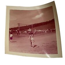 Vintage 1956 Kodacolor Print Girl At Horse Ranch Found Photograph picture