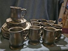 Crown and Castle Pewter Dish Set For 10, Collectibles, Vintage, Authentic, USA picture