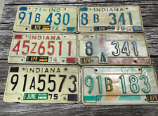 INDIANA LICENSE PLATE AUTO TAG ASSORTMENT OF 6 PLATES picture