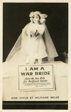SAN FRANCISCO POSTCARD - RPPC - DOLL - I AM A WAR BRIDE, MILK FOR BELGIUM BABIES picture