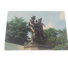 Postcard Mark Twain Hannibal Missouri MO Hibbard Statues Unposted USA 12.2.53 picture