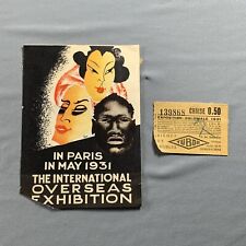 Vtg 1931 International Overseas Exhibition Ticket & Flyer Paris picture