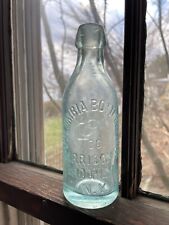 Columbia Bottling Co Blob Top Bottle 36 Harrison St 1890s Aqua Approx. 7” tall picture