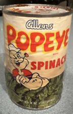 The Allens 1965 Label Collectible Popeye Spinach 14oz Can Sealed Unopened Full picture