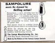 1957 Print Ad Sampolure Fishing Lures Sampo Mfg Redwood City,CA picture
