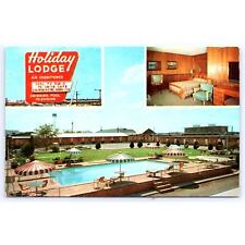 Holiday Lodge Motel Dallas Texas swimming pool 1960 Postcard 00518 picture
