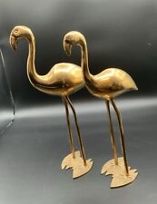 Vtg Brass Flamingos 12.5