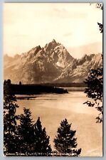 Postcard RPPC Grand Teton from Jackson Lake Wyoming  EKC Stampbox 1945/50   F 17 picture