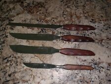 Lot of 4 Vintage Society Surgical Steel  Slicing Knives Carved Handles picture