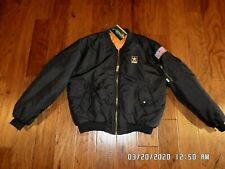 MA-1 U.S ARMY MILITARY STYLE BLACK BOMBERS FLIGHT JACKET REVERSIBLE SIZE XL picture