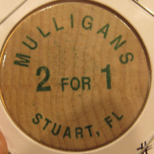 Vintage Mulligan's Stuart, FL Wooden Nickel - Token Florida #1 picture