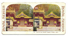 Stereoview Card ~ 130 FRONT OF THE YUAKUSHI TEMPLE AT NIKKO JAPAN ~ Royal Series picture