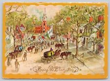 Postcard Philadelphia Pennsylvania Raising the Liberty Pole picture