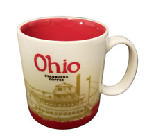 Collectible Starbucks Coffee Mug Red White Cup Ohio 2012 picture