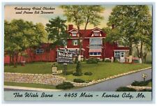 Kansas City Missouri MO Postcard The Wish Bone Restaurant Roadside c1910's Trees picture