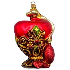 Vintage Dillard's Trimmings Ornate Blown Glass Ornament French Perfume Bottle 5