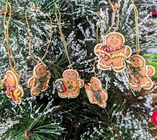 Vintage Gingerbread Man Christmas Mini Ornaments set of 6  picture