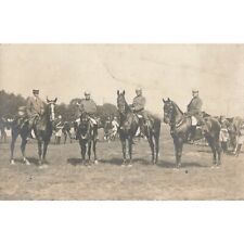 Post WWI Victorian Era Horse Soldiers Under Review RPPC Postcard picture