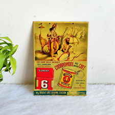 1950s Vintage Arjun Krishna Champaphool Ghee Adv Tin Sign Board Calendar TS350 picture