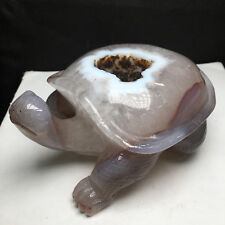 782g Natural Crystal Agate Cornucopia Basin.Ore Specimens.A hand-Carved Turtle picture