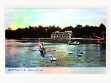 Delaware Park Lake, Buffalo, NY Unique Holographic Silver Postcard GleeBeeCo picture