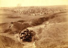 1891-Villa of Brule-Indian Camp on River Brule South Dakota-Lakota Photo picture