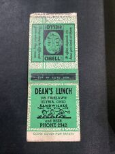 Dean’s Lunch Fairlawn Elyria Ohio Sandwiches Restaurant Ad trimmed Matchbook Cvr picture