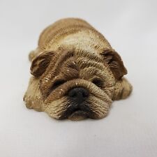 Small Bulldog Resin Figurine Brown Laying Down Sandicast Bulldog Bully S41 Brue picture