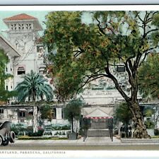 c1910s Pasadena, Cali. Hotel Maryland Roadside Touring Car Entrance Tree PC A242 picture