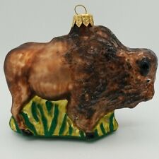 Bison Buffalo Blown Glass Christmas Ornament Tree Decoration made in Poland Vint picture