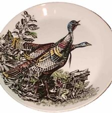 Rare Vintage  Johnson Brothers Game Birds Round Plate Turkey White 8 1/4