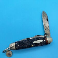 KABAR 1152 SURVIVAL BOY SCOUT CAMP POCKET KNIFE BROWN DELRIN HANDLES 4 BLADES US picture