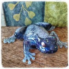 Handmade Resin Art Frog Holographic Snowy picture