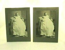 2 Antique Cabinet Photos CDV Beautiful Little Baby Infant Girl Victorian Clothes picture