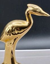  Vintage Gold  Mid Century Crane Heron Bird  Figurine Hobbyists 1969 MCM picture