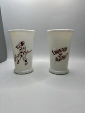 Very RARE Jackie Robinson Collectible Milk Glasses HTF picture