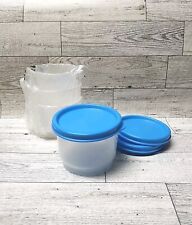 NEW Tupperware  4 Ounce Snack Cups Set of 2 with Bright Blue Seals picture
