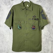 Vintage US Air Force OG-507 Green Shirt Mens Large 15.5x35 Military picture