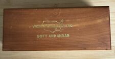 Vintage Wallis Arkansas Soft  Whetstone Hardbox Knife Sharpening Stone NEW picture