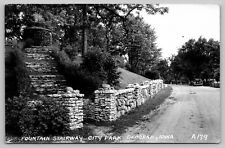 Decorah Iowa IA Postcard RPPC Photo View Of Fountain Stairway City Park picture