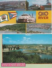 (2) Tough to Find Pittsburgh Pirates & Steelers Three Rivers Stadium Postcards picture