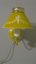 Vintage Underwriters UL Toleware Light Mustard Yellow Wall Lamp Mid Century picture