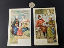 Vintage Private Mailing Card Bensdorp's Royal Dutch Cocoa Advertising Set of 2 picture