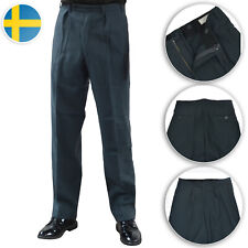 Original Trousers Pants Swedish Army Mens Surplus Formal Sweden Navy-Graphite picture