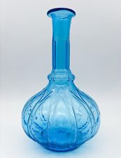 Vintage Blue Genie Bottle Decanter Made In Italy W/ Original Sticker No Stopper picture